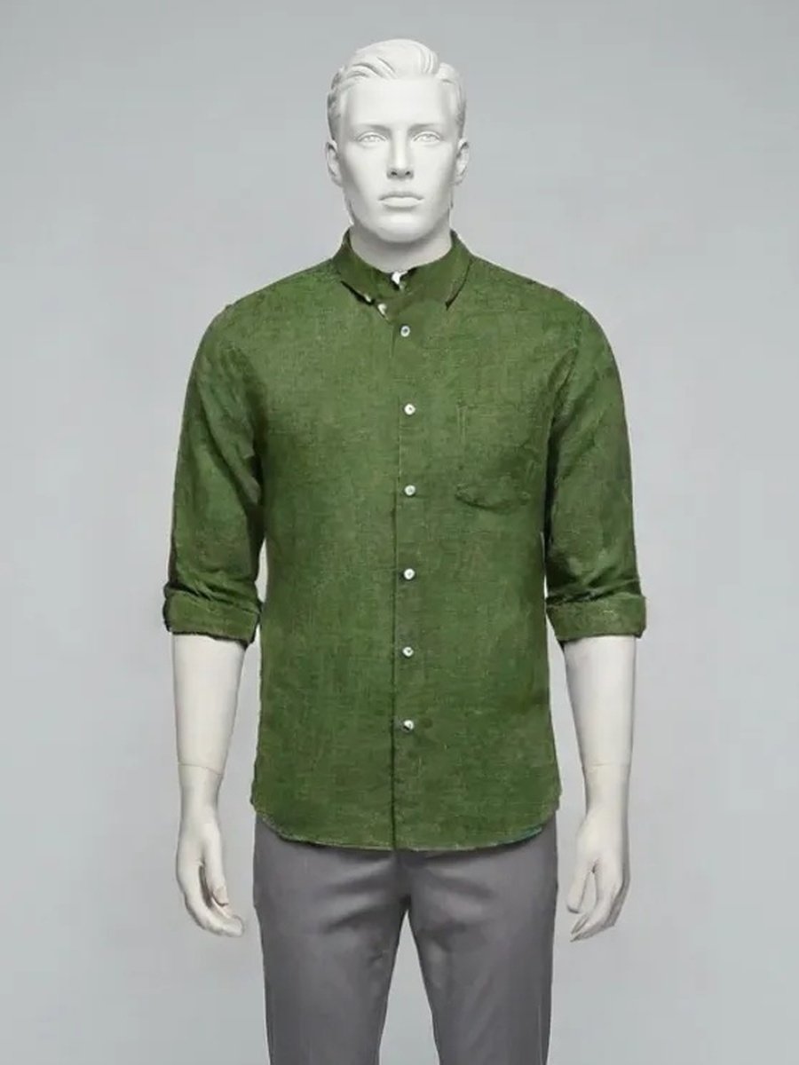 Olive Moss Green Relaxed Fit Shirt — Olive Moss Green colourway