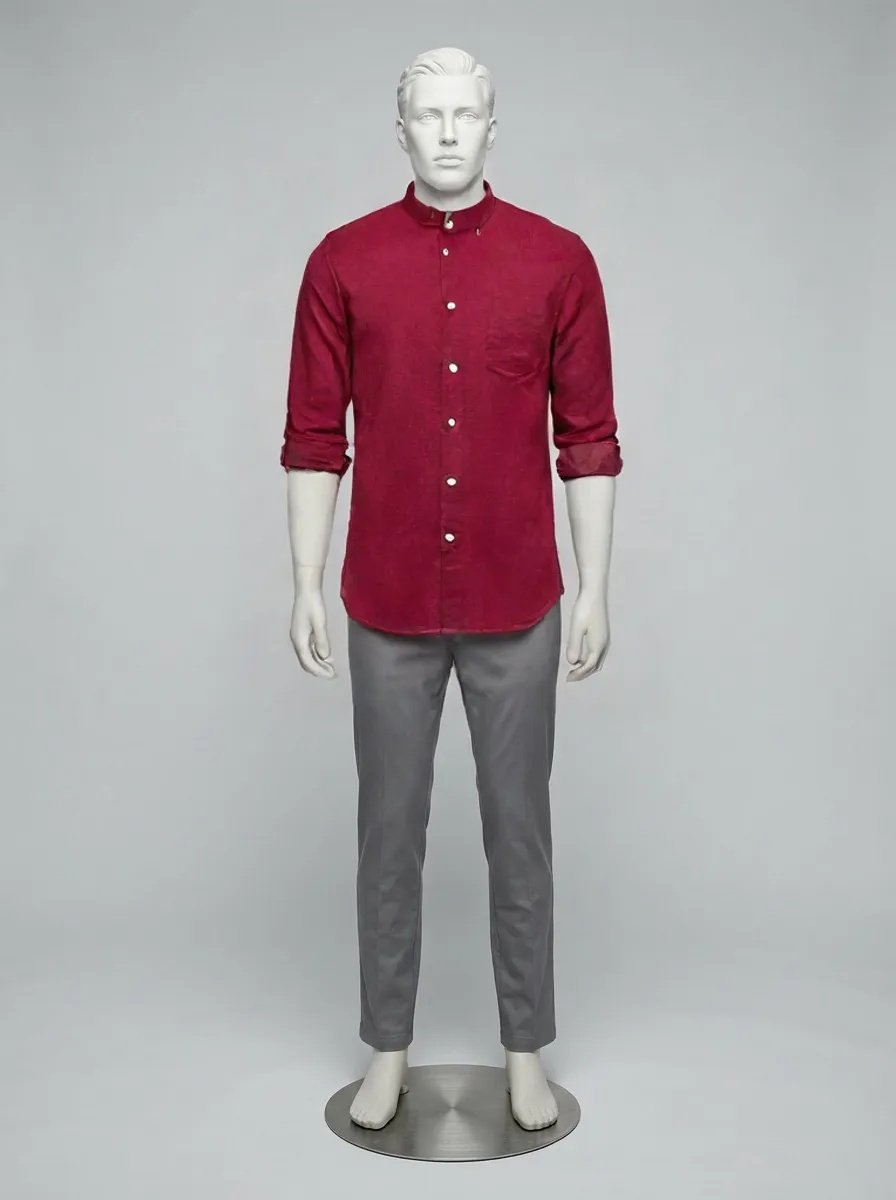 Ruby Maroon Checked Streetwear Shirt — Ruby Maroon Check colourway