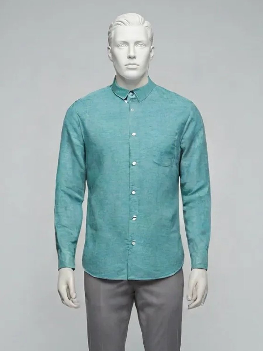 Seafoam Teal Breathable Linen Shirt — Seafoam Teal colourway